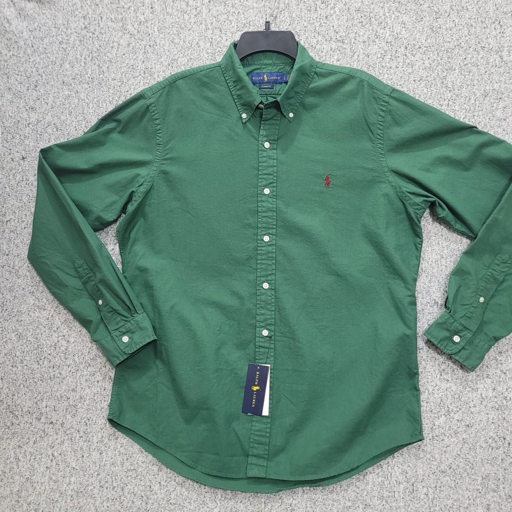 Polo Ralph Lauren Mens Classic Fit Oxford Shirt Green Large NWT 710729232006